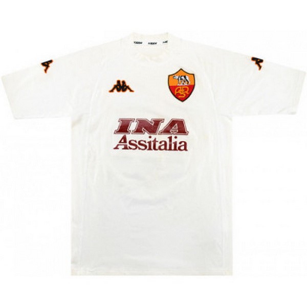 Tailandia Camiseta AS Roma 2nd Retro 2000 2001 Blanco